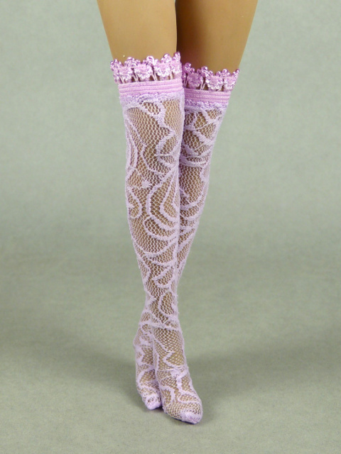 Vogue 1/6 Scale Female Light Pink Lace Pattern Fashion Stocking