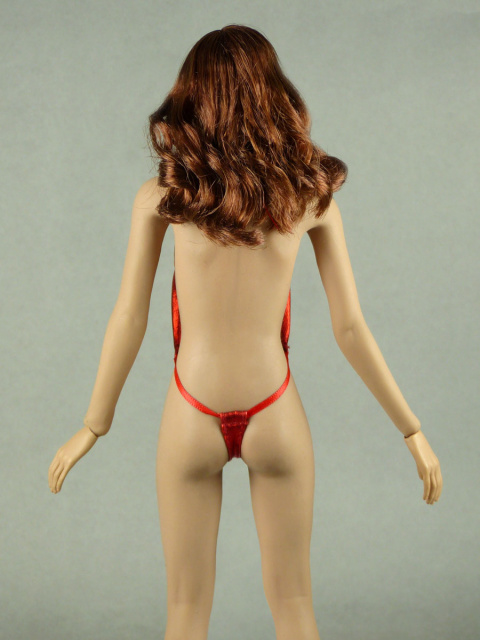 AC Play 1/6 Scale Female Neck Strap Metallic Red Swimsuit