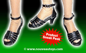 Nouveau Toys 1/6 Black Open-Toe Heel Pumps