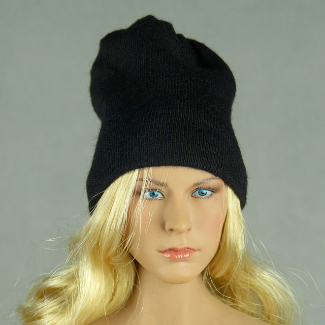 Vogue 1/6 Scale Female Fashion Black Knit Beanie Hat Image 1