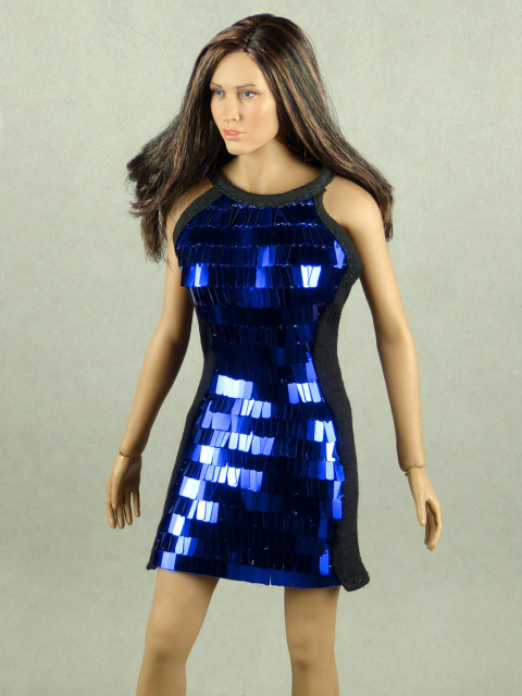 Vogue 1/6 Scale Female Blue Sequence Fashion Dress