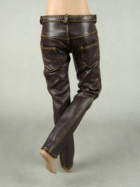 Vogue 1/6 Scale Female Brown Slim Fit Leather Pants Image 3