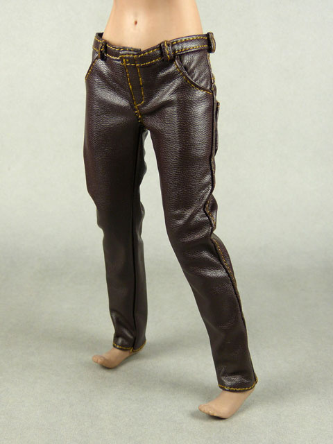 Vogue 1/6 Scale Female Brown Slim Fit Leather Pants Image 1