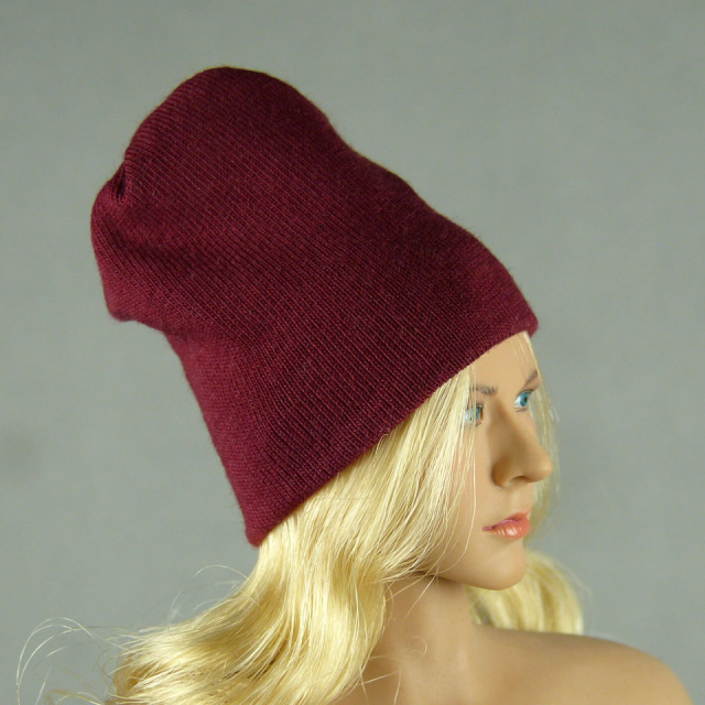 Vogue 1/6 Scale Female Fashion Burgundy Red Knit Beanie Hat