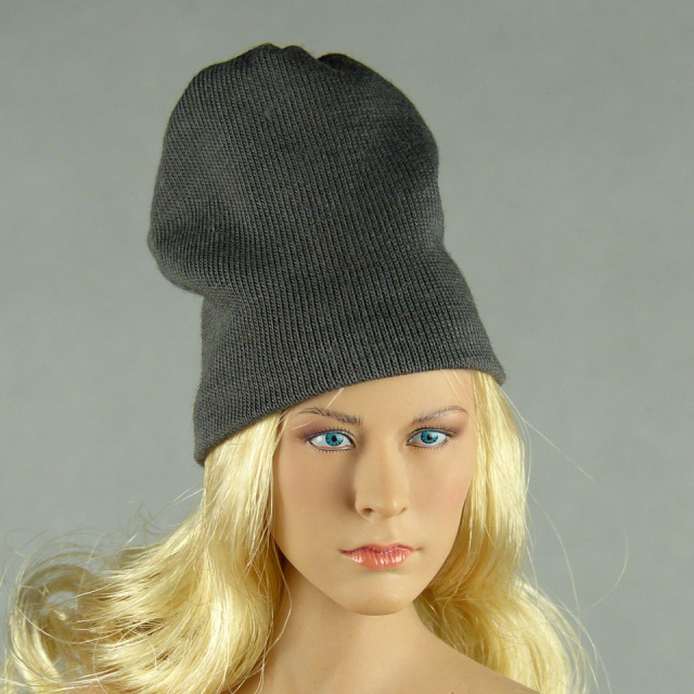 Vogue 1/6 Scale Female Fashion Dark Gray Knit Beanie Hat Image 1