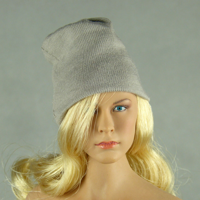 Vogue 1/6 Scale Female Fashion Light Gray Knit Beanie Hat Image 1
