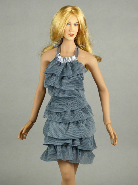 Hot Stuff VG 1/6 Phicen Hot Toys Aqua Color Neck Strap Layered Party Dress 