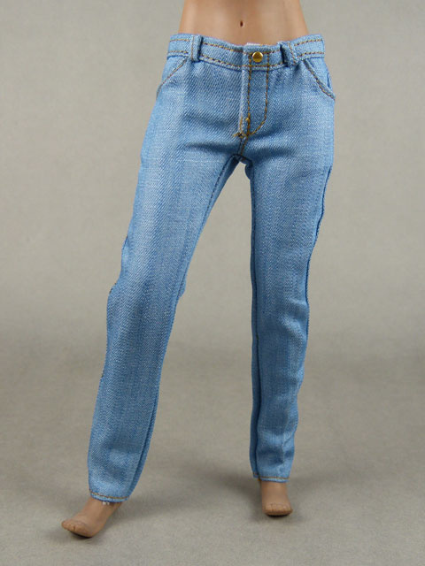 Vogue 1/6 Scale Female Light Blue Slim Fit Denim Jean Pants Image 2