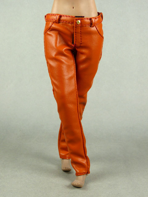 Vogue 1/6 Scale Female Orange Slim Fit Leather Pants Image 2