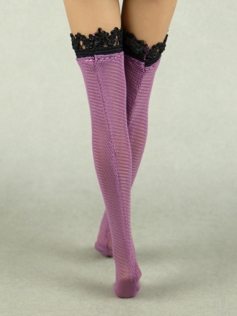 Vogue 1/6 Scale Female Purple Lace Pattern Fashion Stocking