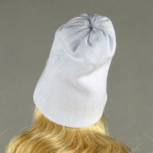 Vogue 1/6 Scale Female Fashion White Knit Beanie Hat Image 3