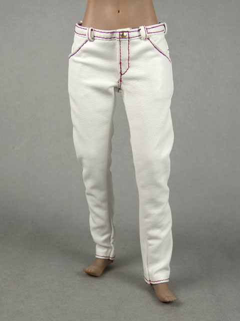 Vogue 1/6 Scale Female White Slim Fit Leather Pants Image 1