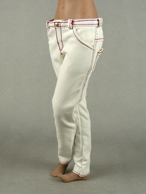 Vogue 1/6 Scale Female White Slim Fit Leather Pants Image 2