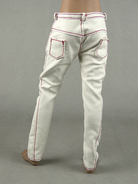 Vogue 1/6 Scale Female White Slim Fit Leather Pants Image 3